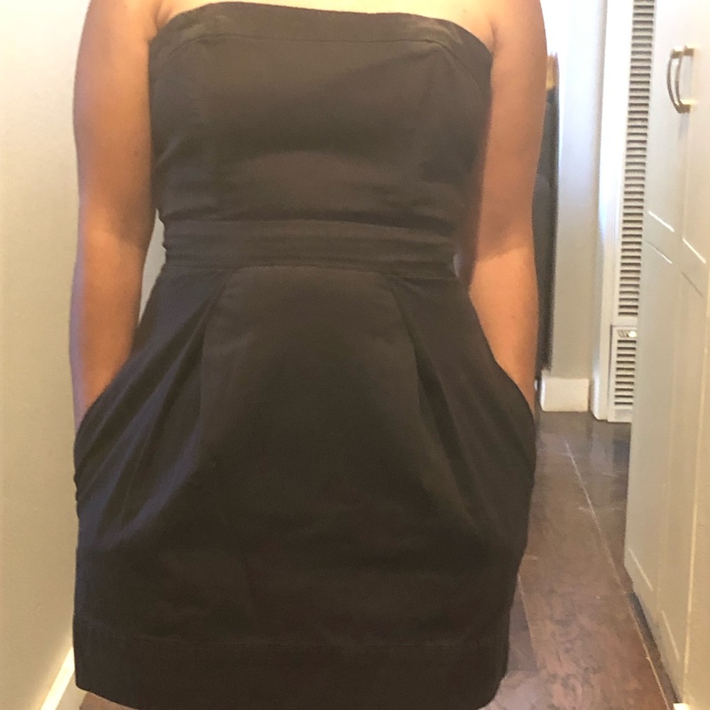 French connection black strapless dress